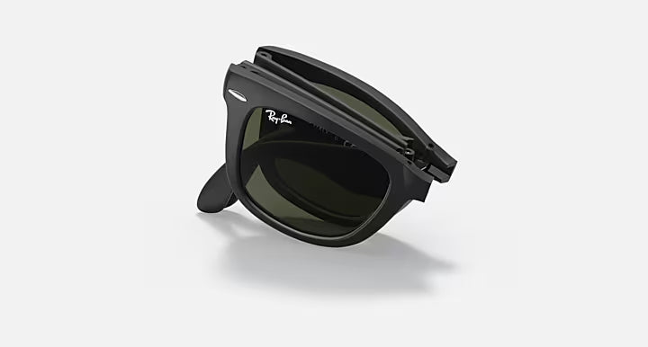 Ray-Ban Polarized Wayfarer Folding RB4105-601/58 - Black/Crystal Green