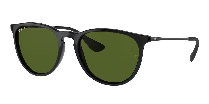 Ray-Ban Polarized Erika Classic RB4171-601/2P - Polished Black/Green Classic G-15