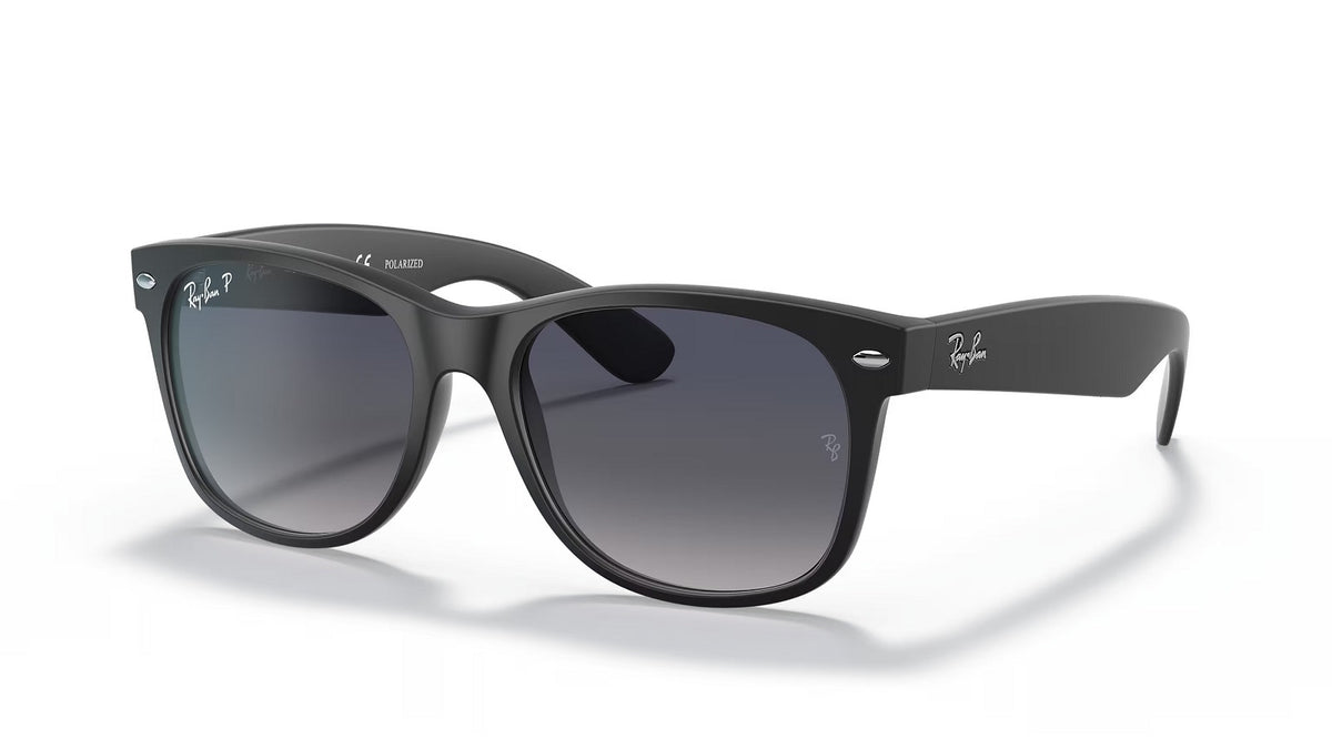 Ray-Ban Polarized New Wayfarer RB2132-601S78 3P - Matte Black/Gradient Blue