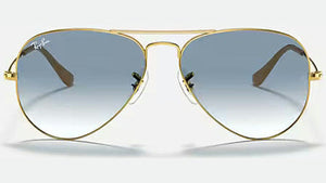 Ray-Ban Aviator RB3025-001/3F - Gold/Light Blue