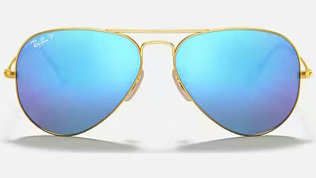 Ray-Ban Polarized Aviator Flash RB3025-112/4L - Gold/Blue