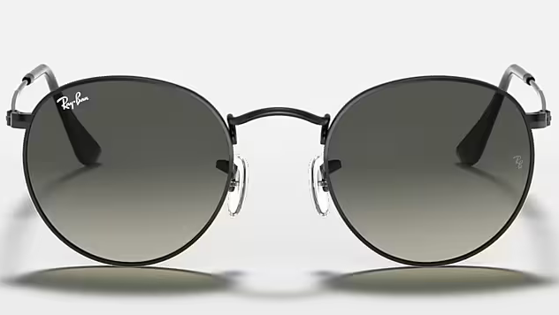 Ray-Ban Round Flat Lenses RB3447N-002/71 - Polished Black/Grey Gradient