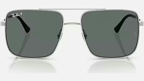 Ray-Ban Polarized ARI Bio-Based RB3758-003/81 - Polished Silver/Dark Grey
