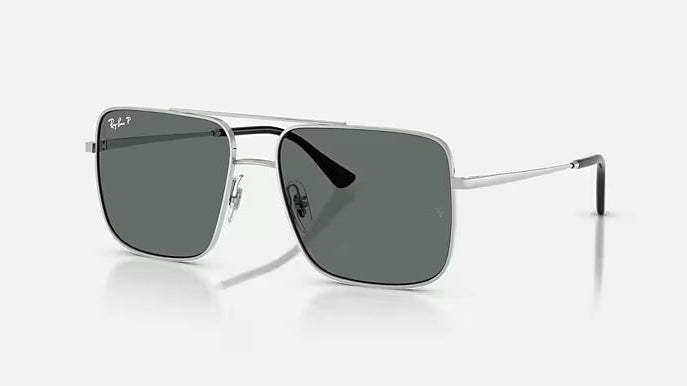 Ray-Ban Polarized ARI Bio-Based RB3758-003/81 - Polished Silver/Dark Grey