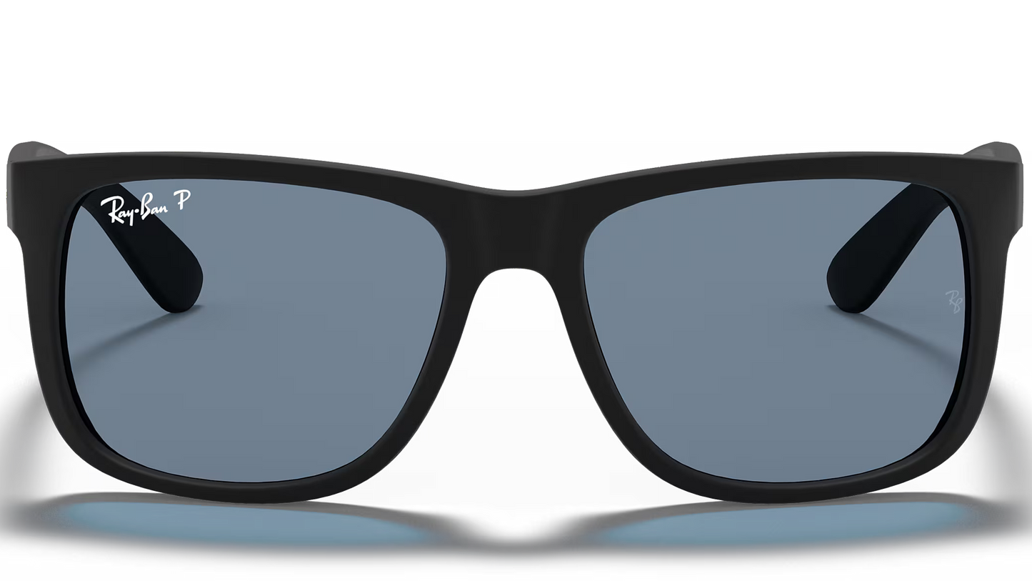 Ray-Ban Polarized Justin Classic RB4165-622/2V - Matte Rubber Black/Dark Blue