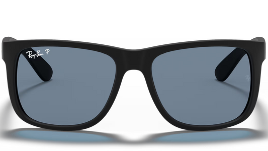 Ray-Ban Polarized Justin Classic RB4165-622/2V - Matte Rubber Black/Dark Blue