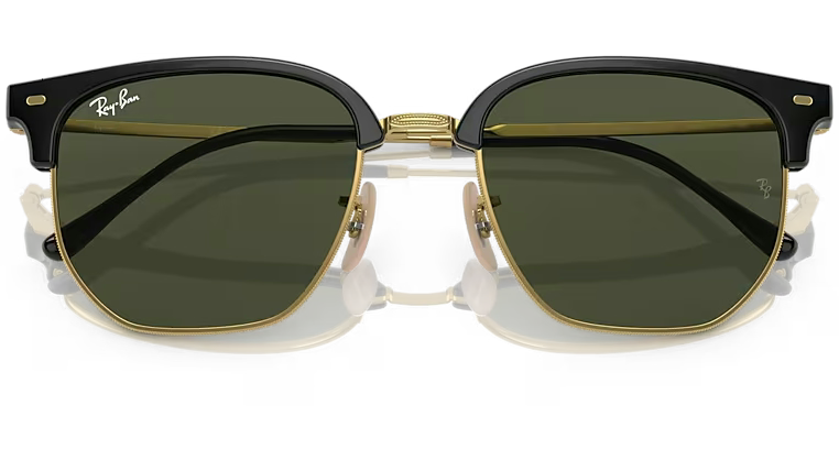 Ray-Ban Clubmaster RB4416-601/31 - Black on arista/Green
