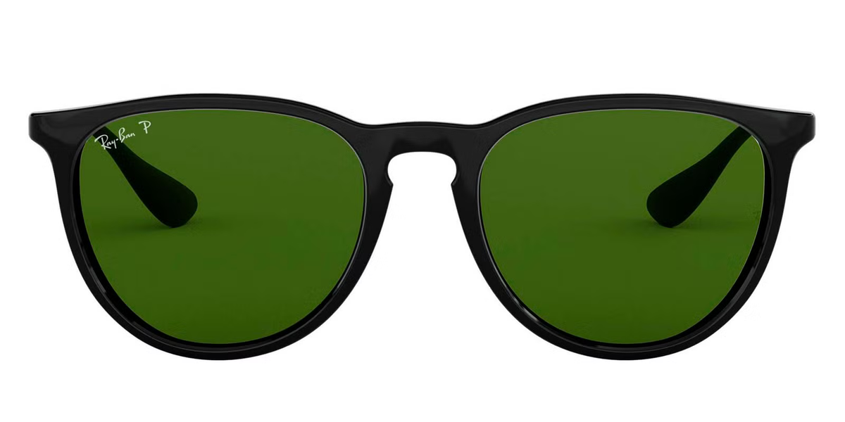Ray-Ban Polarized Erika Classic RB4171-601/2P - Polished Black/Green Classic G-15