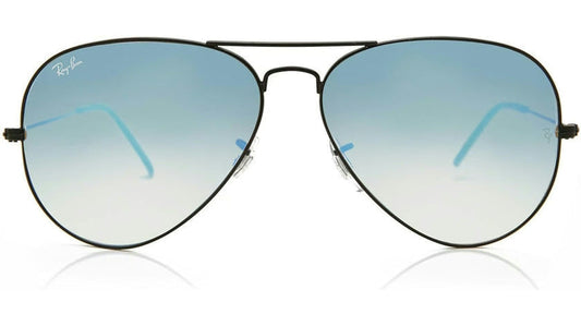 Ray-Ban Polarized Aviator RB3025-002/4O - Black/Blue Flash Gradient