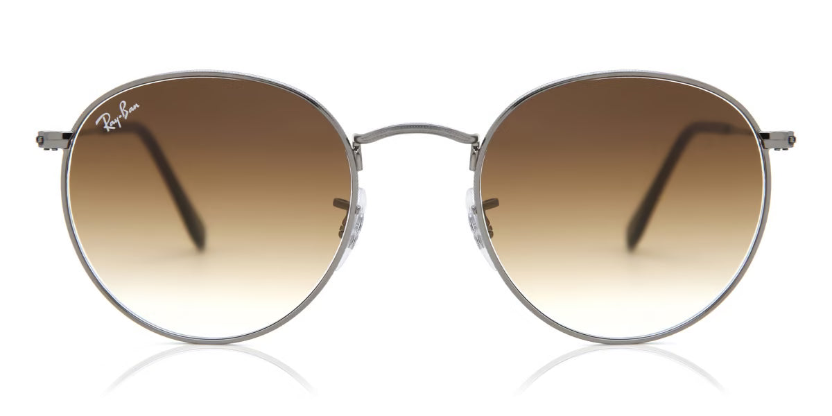 Ray-Ban Round Flat Lenses RB3447N-004/51 - Gunmetal/Light Brown Gradient