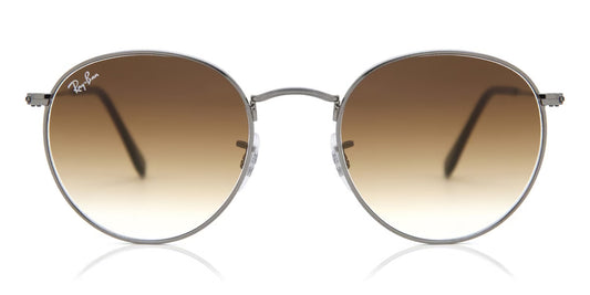 Ray-Ban Round Flat Lenses RB3447N-004/51 - Gunmetal/Light Brown Gradient