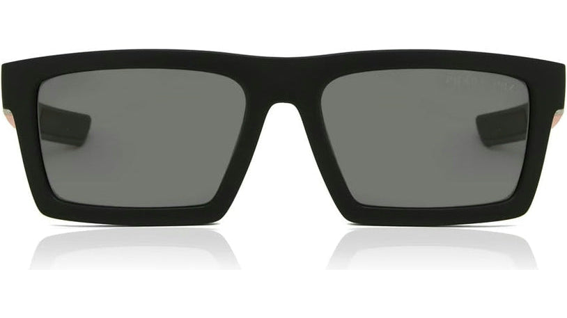 Prada Polarized Linea Rossa 02ZU-1BO-02G - Matte Black/Silver