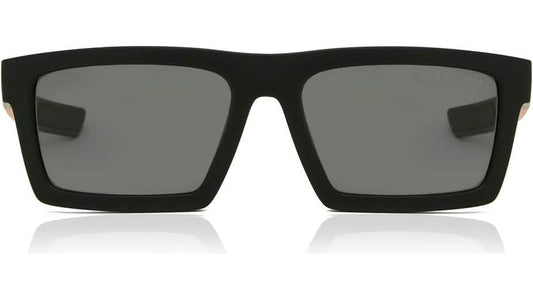 Prada Polarized Linea Rossa 02ZU-1BO-02G - Matte Black/Silver