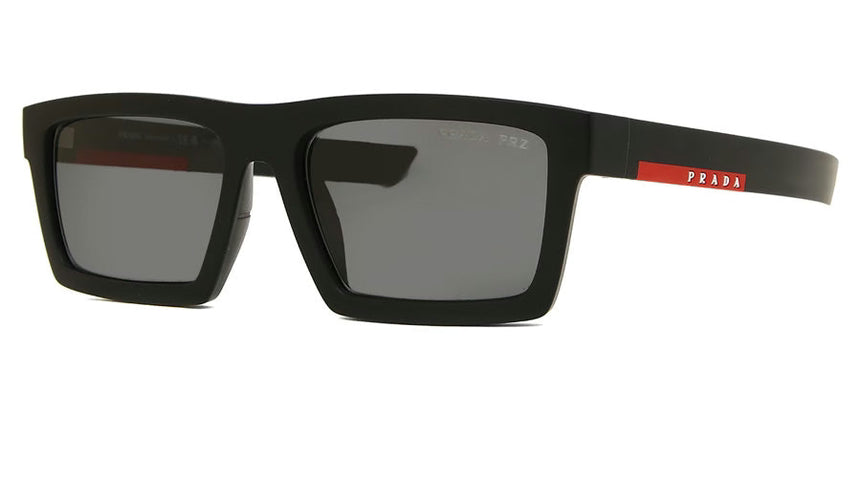 Prada Polarized Linea Rossa 02ZU-1BO-02G - Matte Black/Silver