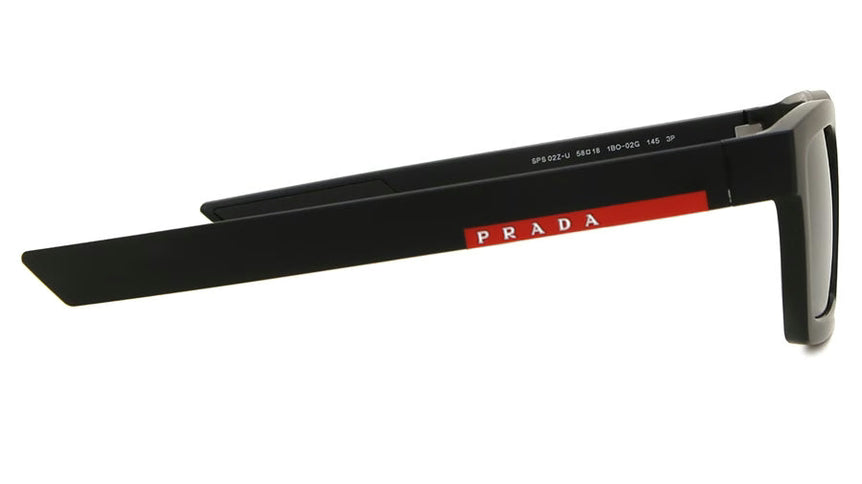 Prada Polarized Linea Rossa 02ZU-1BO-02G - Matte Black/Silver