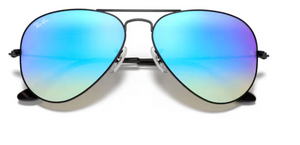Ray-Ban Polarized Aviator RB3025-002/4O - Black/Blue Flash Gradient