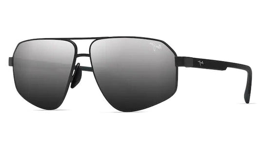 Maui Jim Polarized Keawawa DBS620-02 - Matte Gunmetal with Black/Dual Mirror Silver to Black