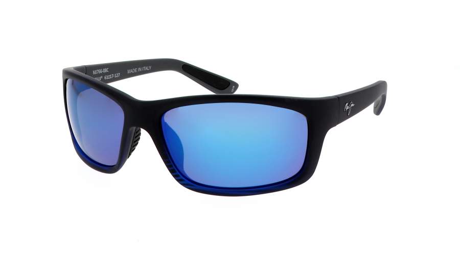 maui-jim-polarized-kanaio-mj766-08c-matte-black-blue-hawaii-front