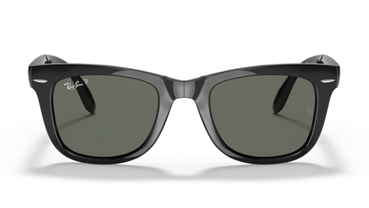 Ray-Ban Polarized Wayfarer Folding RB4105-601/58 - Black/Crystal Green