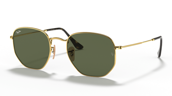 Ray-Ban - Hexagonal Sunglasses RB3548N 001 51 Gold / Green