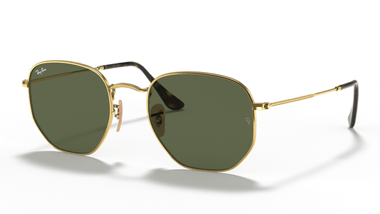 Ray-Ban - Hexagonal Sunglasses RB3548N 001 51 Gold / Green